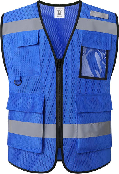 Safety Vest for Men Women Hi Vis Vest with Pockets Mesh High Visibility Vests Meets ANSI/ISEA Standards