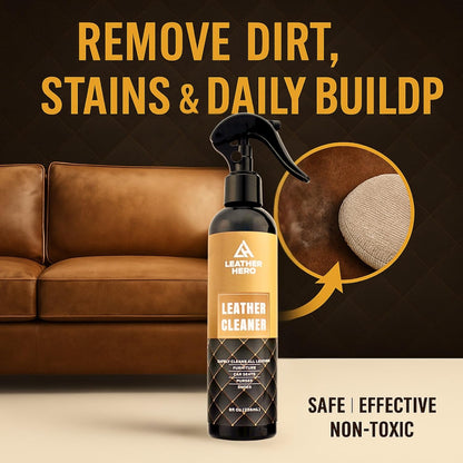 Leather Cleaner and Conditioner Kit – 4-Piece Set with Best Leather Cleaner for Couches, Sofas, Chairs, Furniture, and Car Interiors