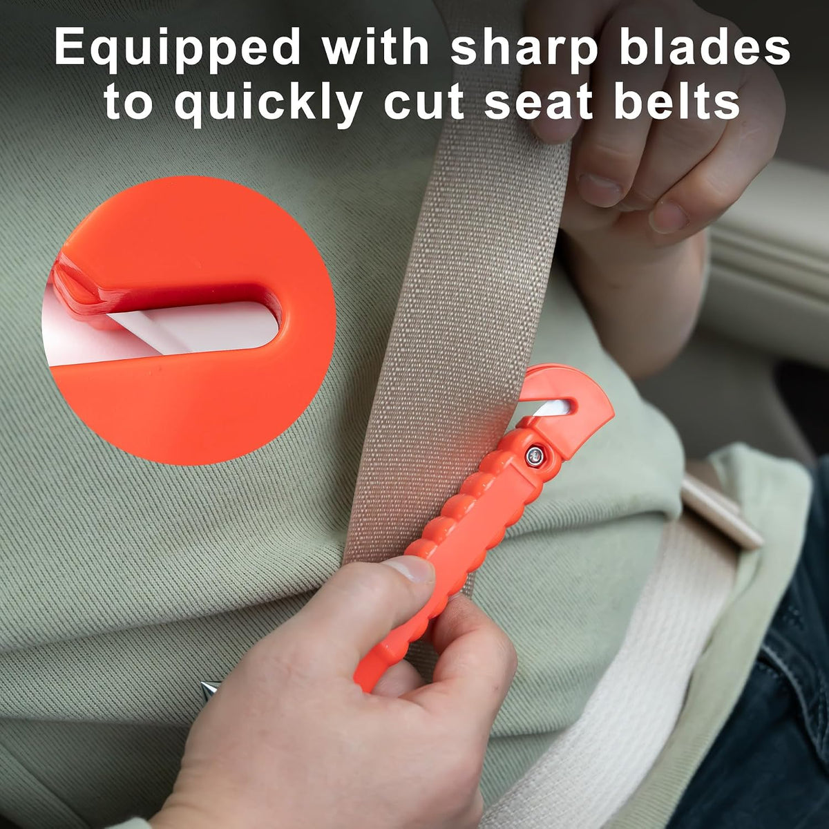 Car Window Breaker Hammer and Seat Belt Cutter 2-in-1，Emergency Escape Tool | Car Accessories, Auto Car Escape Tool，Safety Hammer for Family Rescue and Auto Traffic Accident Emergency Escape, 2 Packs