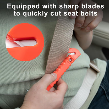 Car Window Breaker Hammer and Seat Belt Cutter 2-in-1，Emergency Escape Tool | Car Accessories, Auto Car Escape Tool，Safety Hammer for Family Rescue and Auto Traffic Accident Emergency Escape, 2 Packs