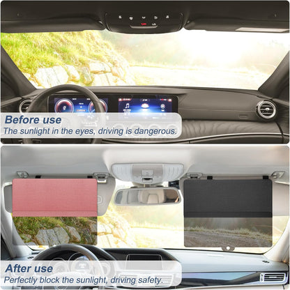 NAZZO Sun Visor Extender for Car, Sun Blocker with PC Sunshade Lens, Magnetic Mounting Adjustable Position, Protect from Glare, UV Rays, Snow Blindness for Safe Driving, Universal for Car, SUV (Black)