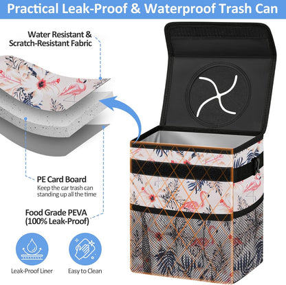 ELONGRIVER Car Trash Can Bin for Back Seat Leak Proof, Cute Car Trash Bag Hanging, Vehicle Trash Can for SUV Truck Van, Automotive Garbage Cans Front Seat Black
