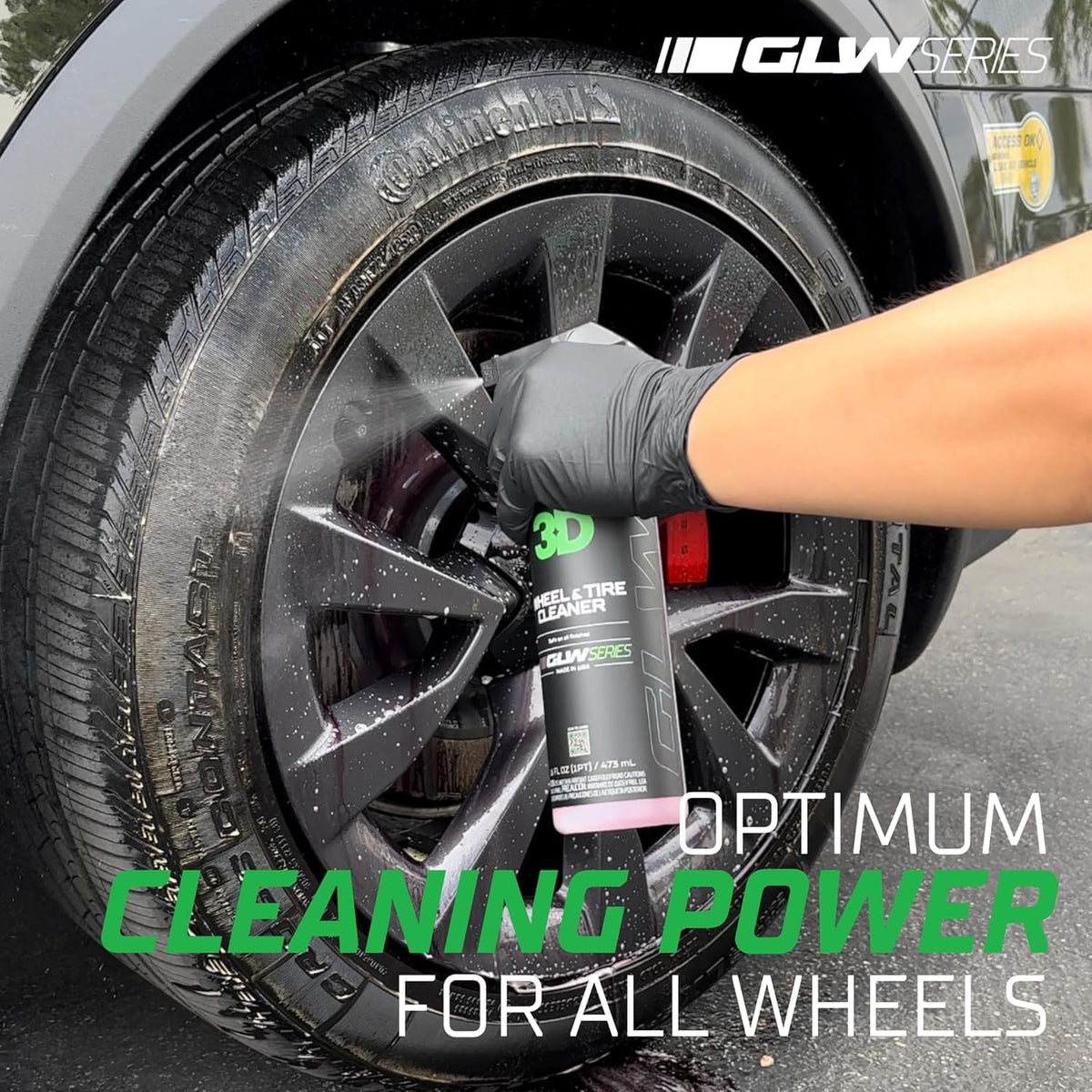 3D GLW Series Wheel & Tire Cleaner – Deep Cleaning All-in-One Formula | Removes Brake Dust, Grime, Tire Browning | Safe on All Wheels | DIY Car Detailing |16 oz