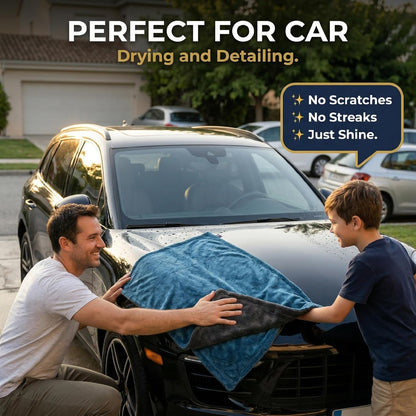 Car Drying Towel | Extra-Large, Ultra Soft & Super Absorbent Double Sided Towel for Drying Cars, Trucks & SUVs - 35" x 24", 1300 GSM | Won’t Leave Streaks, Spots or Scratches