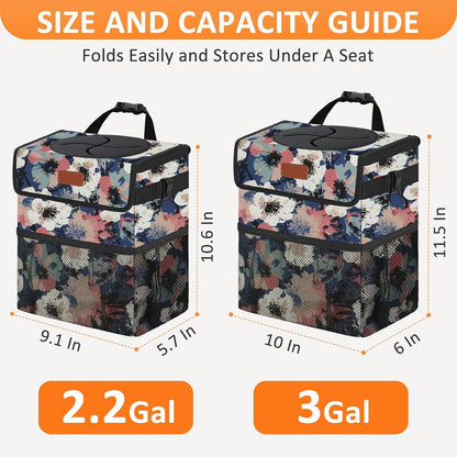 Vankor Car Trash Can Bin with Lid Hanging for Back Seat, Car Accessories for Women Men Leak Proof Automotive Garbage Cans Leakproof Vehicle Trash Can for Truck SUV Black