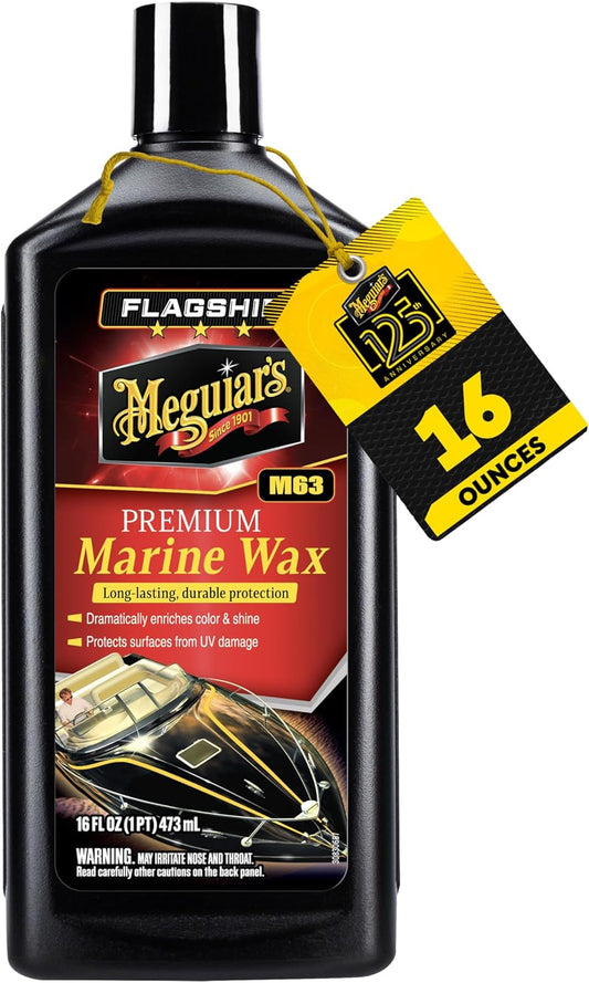 Meguiar's M6332 Flagship Premium Marine Wax, Easy to Use Boat Polish and Wax, Remove Scratches, Swirls, and Oxidation While Leaving Lasting Protection, 32 Oz Bottle