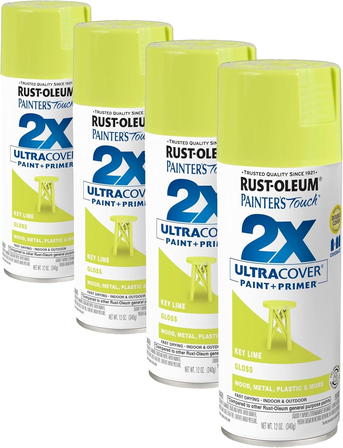 Rust-Oleum 334029 Painter's Touch 2X Ultra Cover Spray Paint, 12 oz, Gloss Clear - Colors D