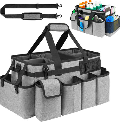 Cleaning Caddy,Cleaning Bag for Housekeepers,Cleaning Supplies Organizer with Handle,Black
