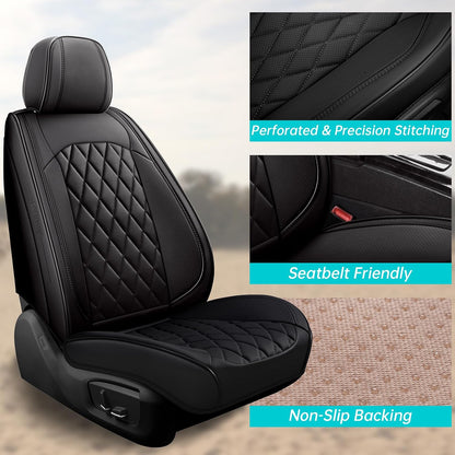 Car Seat Covers Full Set, Pink Leather Seat Covers for Car 5 Seats, Waterproof Car Seat Protector Front Seats Back Seat Cover, Automotive Carseat Cover Universal Fit for Most Cars SUV