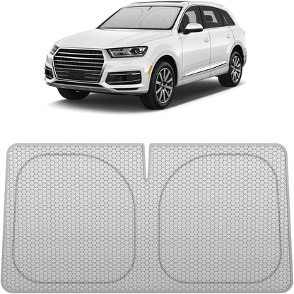 helloleiboo Graphene Car Windshield Sun Shade Car Sun Shade for Windshield with Heat Absorption Coating Foldable Design with UV Protection to Keep Your Car Interior Cooler Silver (X-Large-61 × 34 in)