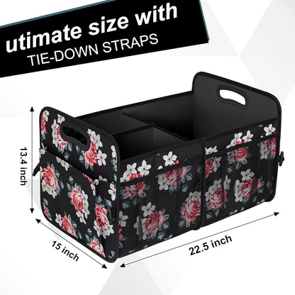 Femuar Car Trunk Organizer with Large Capacity Waterproof Car Accessories for Women & Men, Collapsible Trunk Organizer for Suv/Jeep/Sedan,Tools (Black, Standard)