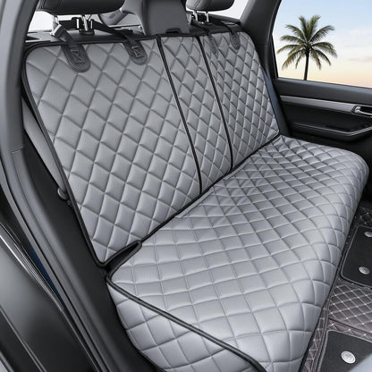 Dog Car Seat Cover for Back Seat, Waterproof Back Seat Covers for Dogs, PU Leather Nonslip Bench Dog Seat Cover Universal Fit Most Vehicles,SUVs,Small Trucks（Black,Standard）