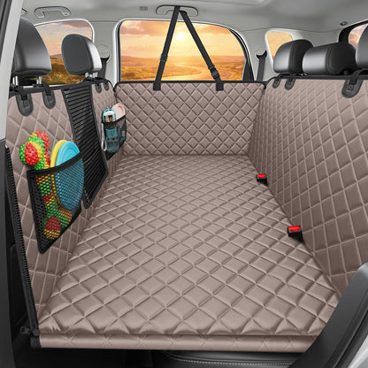 URPOWER 2026 Upgraded Back Seat Extender for Dogs - Large Hard Bottom Dog Car Seat Cover Holds 550lbs, Waterproof Dog Hammock Pet Bed with High-Density Foam Non-Slip Backseat Protector