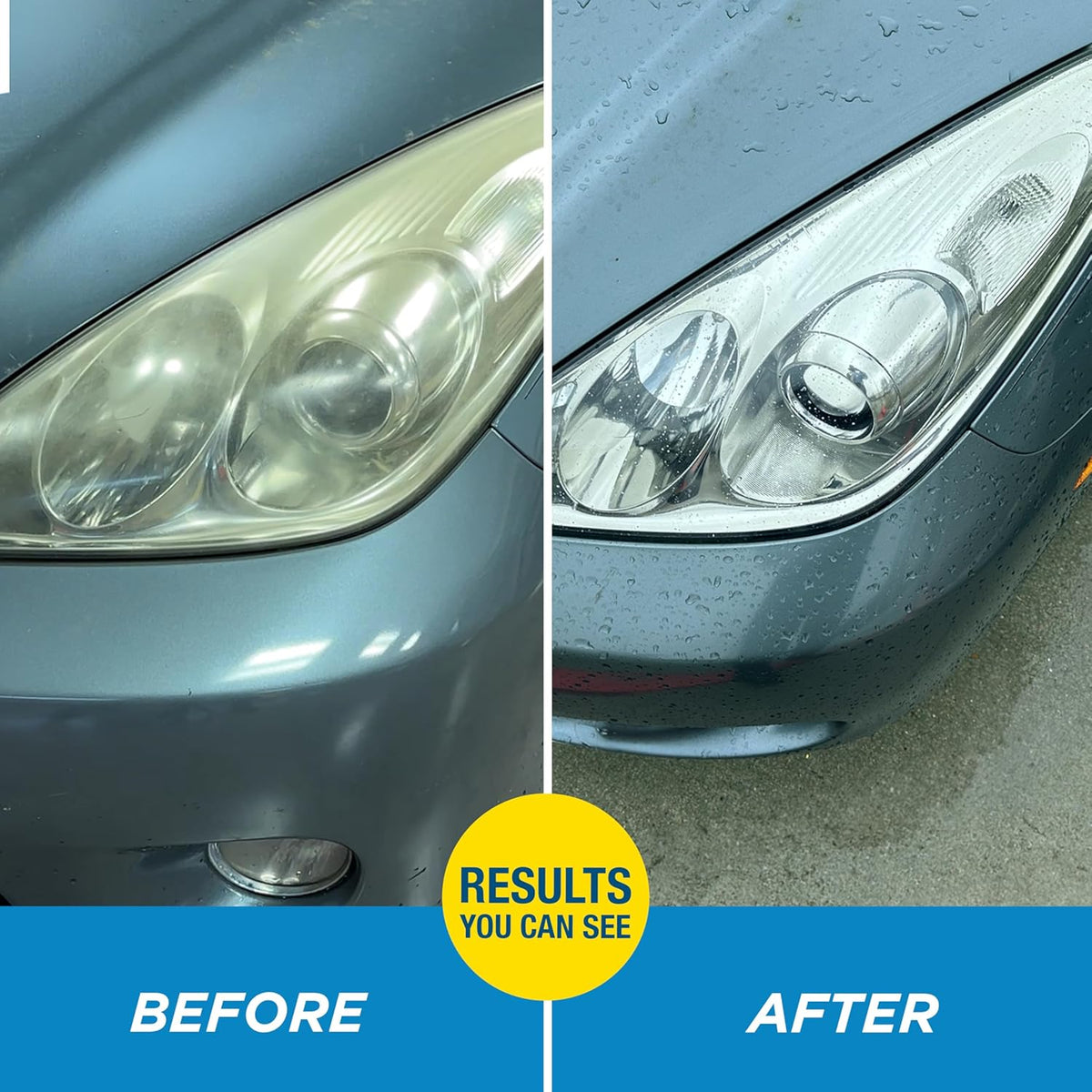 Rain-X 610153 Headlight Restoration Kit - Car Light Lens Cleaner/Restorer with Sanding & Polishing Drill Attachments & Sealant Wipe, Removes Scratches & Oxidation- All in 1 Long Lasting Formula