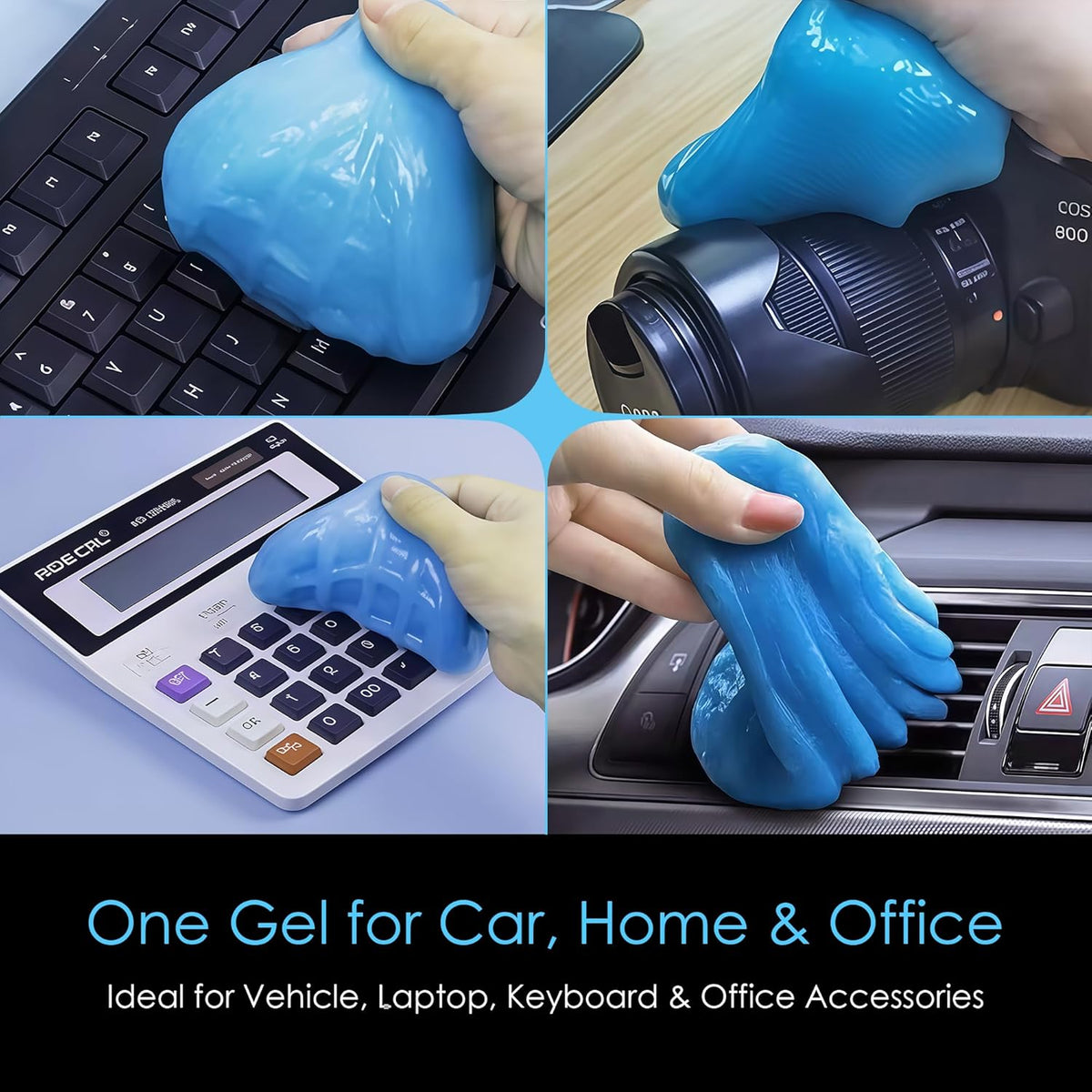 Car Cleaning Gel Putty for Car Interior Detailing | Reusable Dust Cleaning Slime for Air Vents, Dashboard, Cup Holders, Keyboard & AC Vent Cleaner | Non-Sticky No Residue Gel (Lavender Scent)