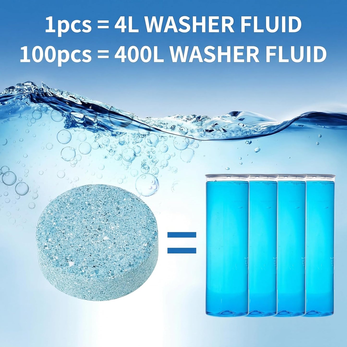 Boao 100 Pcs Car Windshield Washer Tablets Cleaning Washer Fluid Tablets Glass Concentrated Cleaner Windshield Wiper Fluid Solid Effervescent Remove Auto Glass Stains Clear Car Vision