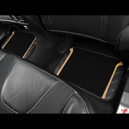 CAR PASS Air Mesh Leather Car Seat Covers Full Set, Waterproof Car Floor Mats, Sporty Steering Wheel Cover 14.5-15in, Universal Fits for 95% Cars Truck SUV (Black and Blue)