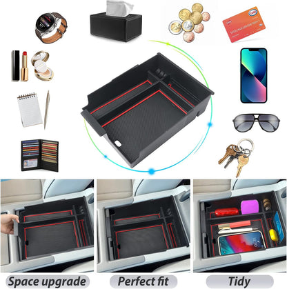 SKTU 2-Pack 2023 2024 2025 2026 Lexu s RX350 Center Console Organizer for 2023-2026 Lexu s RX350/RX450h/RX500h Console Tray 2023 2024 2025 2026 RX350 Accessories with Sunglasses Holder [Double Layers]
