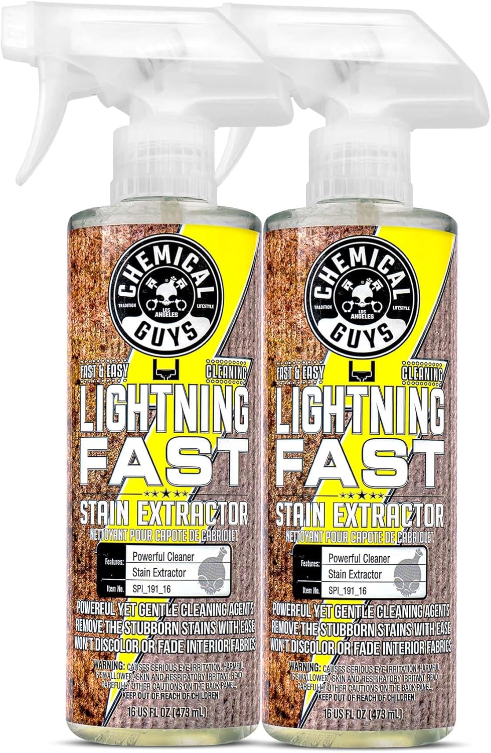 Chemical Guys Lightning Fast Carpet and Upholstery Stain Extractor - Chemical Guys Carpet Cleaner, Great for Fabric, Upholstery, Cars, Home, Office, Furniture, and More, Fresh Scent - 16 oz