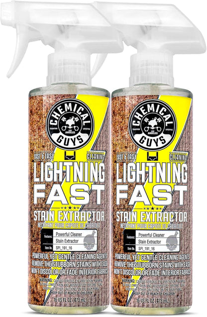 Chemical Guys Lightning Fast Carpet and Upholstery Stain Extractor - Chemical Guys Carpet Cleaner, Great for Fabric, Upholstery, Cars, Home, Office, Furniture, and More, Fresh Scent - 16 oz