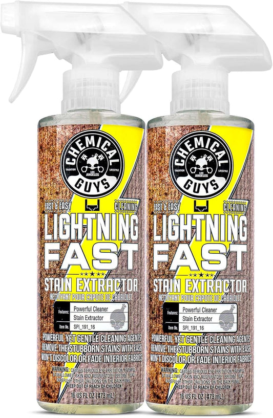Chemical Guys Lightning Fast Carpet and Upholstery Stain Extractor - Chemical Guys Carpet Cleaner, Great for Fabric, Upholstery, Cars, Home, Office, Furniture, and More, Fresh Scent - 16 oz