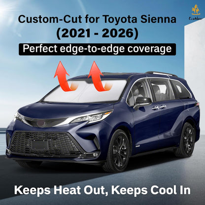 EcoNour Car Windshield Sun Shade | 2025 Upgraded Innovative No-Light-Pass Technology for Maximum Coverage | Foldable Sun Shade Keeps Your Vehicle Cool | Must-Have Car Accessories | Small (59" x 29") - Colors B