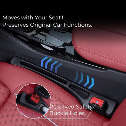 EnzeroTools Car Seat Gap Filler, 2-Pack No-Drop Seat Side Gap Seam Filler Organizer with Phone Holder, Universal Fit Fill The Gap Between Seat & Console, Perfect for Car, SUV, Truck