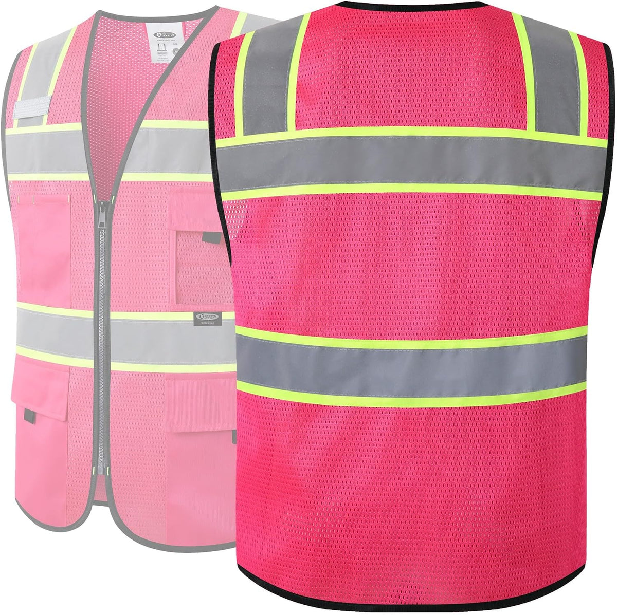 JKSafety Safety Vest for Men Women Hi Vis Relfective Vest with Pockets High Visibility Meet ANSI Standard
