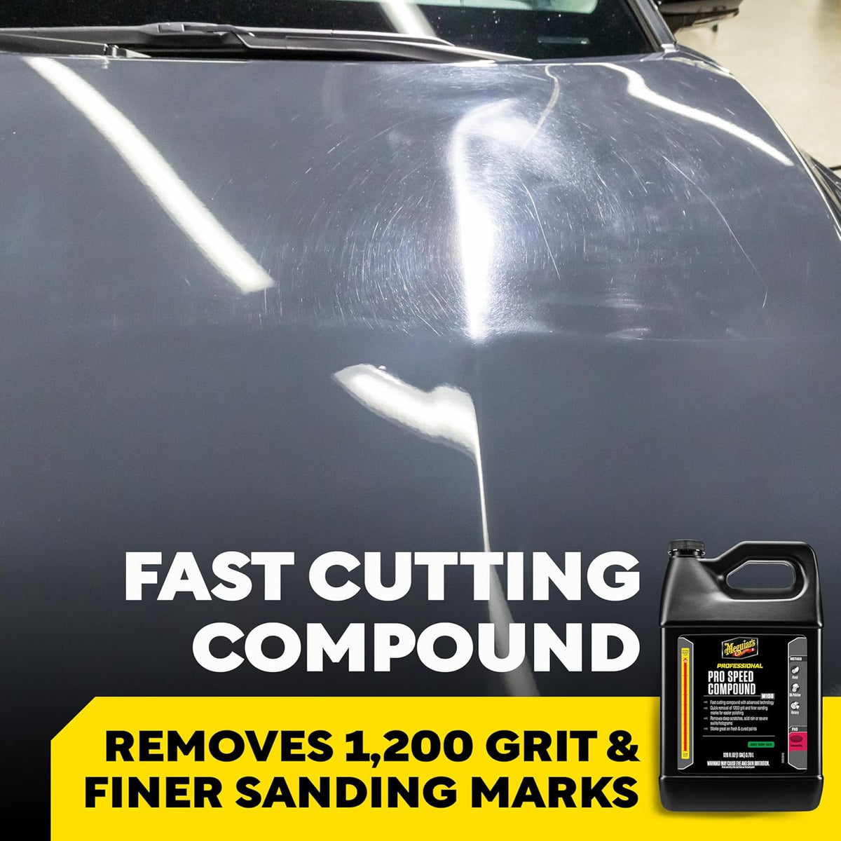 Meguiar's Pro Speed Compound M10032, Fast-Cutting Rubbing Compound for Cars, Offers Heavy Scratch and Swirl Removal, Professional Car Polish, Car Compound Removes up to 1200 Grit Sanding Marks, 32 Oz