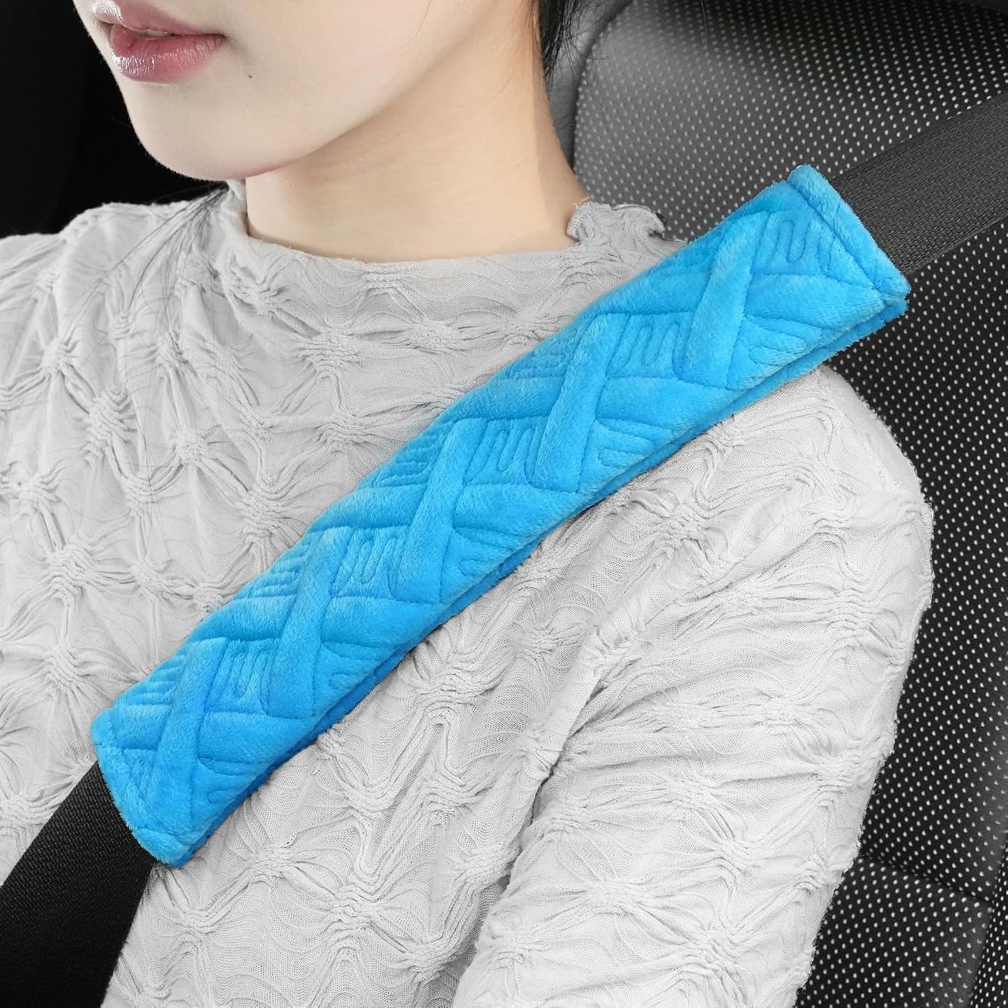 JUSTTOP 2-Pack Universal Car Seat Belt Pads Cover for A More Comfortable Driving, Seat Belt Shoulder Strap Covers Harness Pad for Car Interior Accessories(Black)