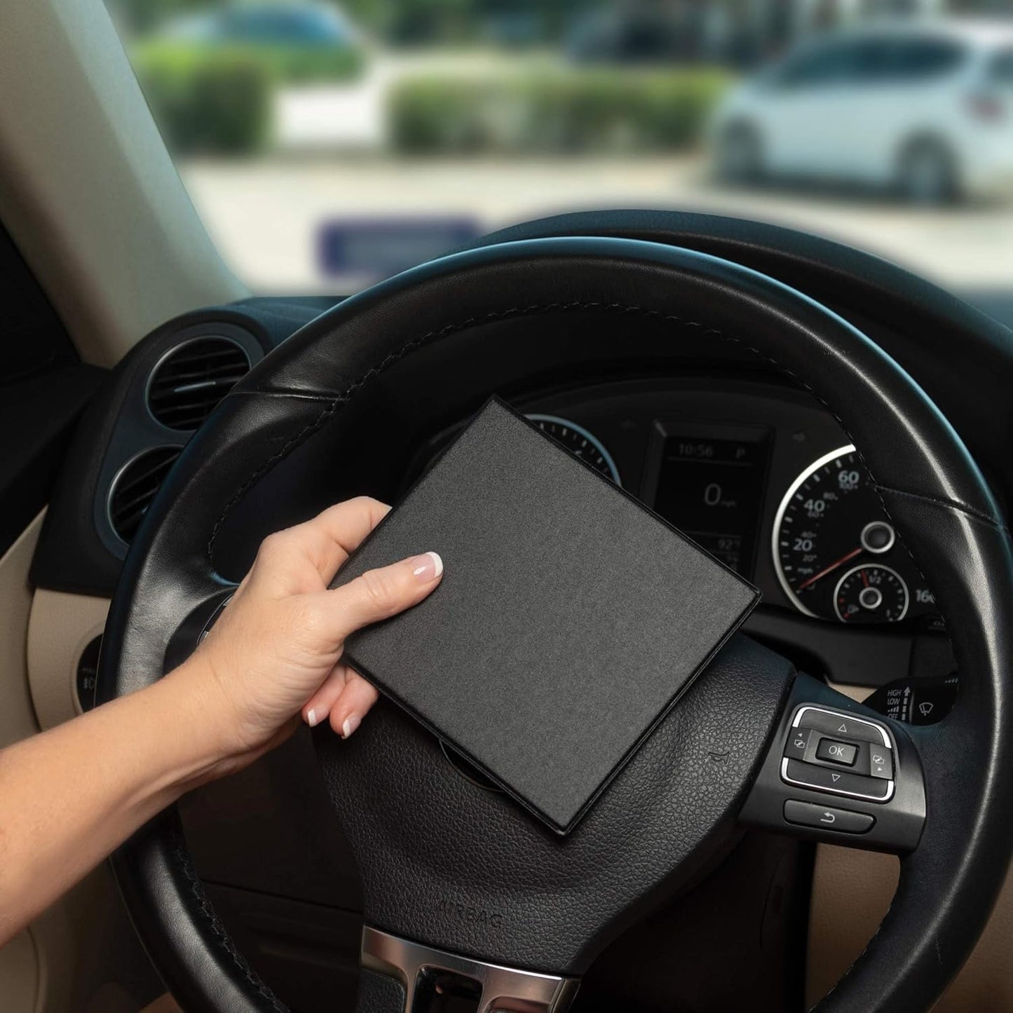 Samsill 2 Pack Car Registration and Insurance Holder, 5.25" x 4.75" Black Glove Box Organizer, Perfect for Multiple Vehicles