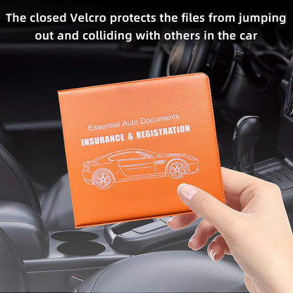 Ziciner Car Registration Insurance Holder, 2Pack Essential Auto Card Document Glove Box Organizer with Touch Fastener, Vehicle Interior Accessories Perfect for Most Car, Truck, SUV (Red/Small Car)