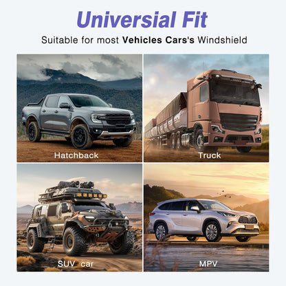 Windshield Sun Shade - Windshield Sun Shade Foldable, Car Sun Shade Windshield Keeps Interior Cool, Foldable Sunshade for Car Windshield with Storage Bag for Cars, SUVs, 55'' x 32''