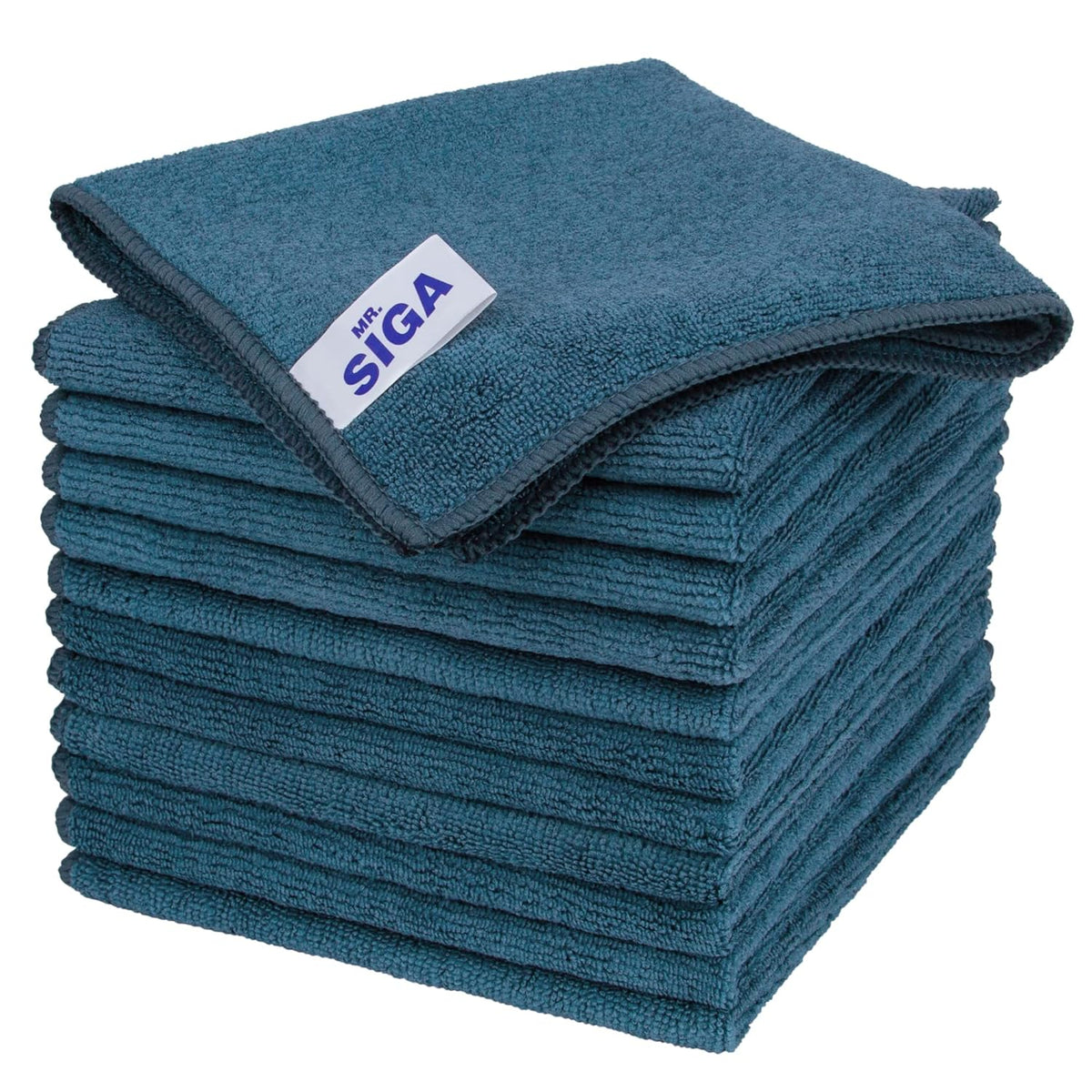 MR.SIGA Microfiber Cleaning Cloth, All-Purpose Microfiber Towels, Streak Free Cleaning Rags, Pack of 12, Grey, Size 32 x 32 cm(12.6 x 12.6 inch)