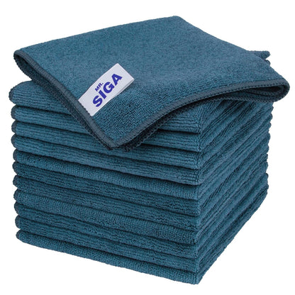 MR.SIGA Microfiber Cleaning Cloth, All-Purpose Microfiber Towels, Streak Free Cleaning Rags, Pack of 12, Grey, Size 32 x 32 cm(12.6 x 12.6 inch)
