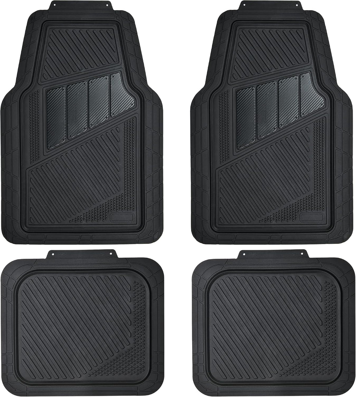 CAR PASS Heavy Duty Rubber Floor Mats 4-Piece,Pink Car Mats Full Sets Anti-Slip,Waterproof Universal Trim-to-Fit for Car SUV Truck, Durable All Weather Automotive Car Mats for Women,Girly(All Pink)