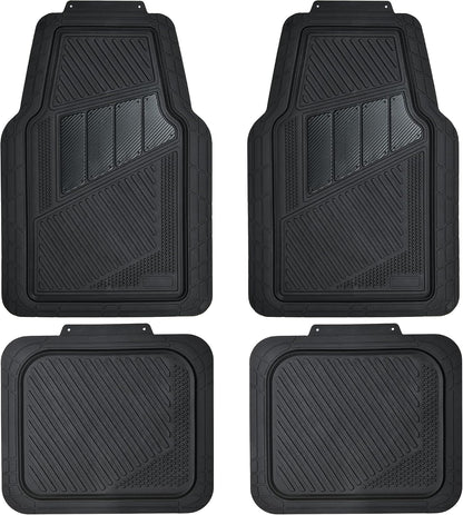 CAR PASS Heavy Duty Rubber Floor Mats 4-Piece,Pink Car Mats Full Sets Anti-Slip,Waterproof Universal Trim-to-Fit for Car SUV Truck, Durable All Weather Automotive Car Mats for Women,Girly(All Pink)