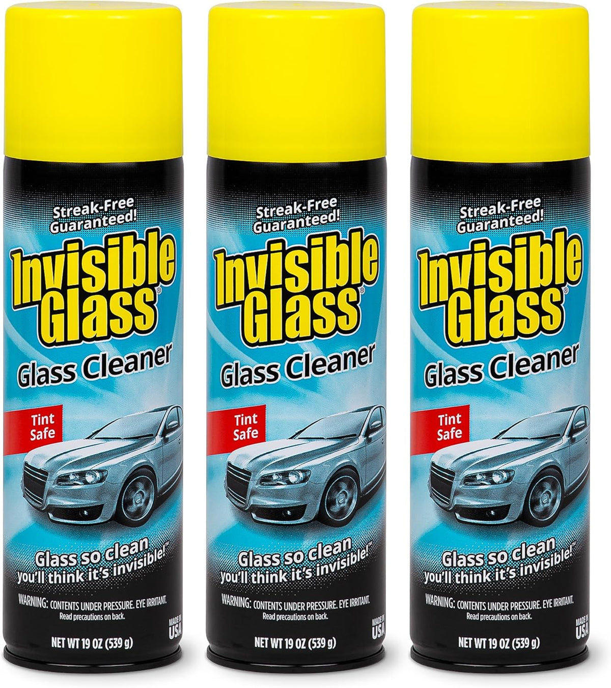 Invisible Glass 91164-6PK Premium Aerosol Glass Cleaner Spray for Car Windshields and Windows, Automotive and Home Window Cleaner, Streak-Free, Ammonia-Free, Tint-Safe – 19 oz (Pack of 6)