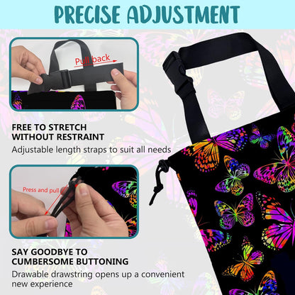Car Garbage Bag Colorful Floral Spring Daisy Drawstring Car Trash Bag Hanging for Back Seat with Adjustable Buckle Canvas Vehicle Trash Can Easy-to-Install