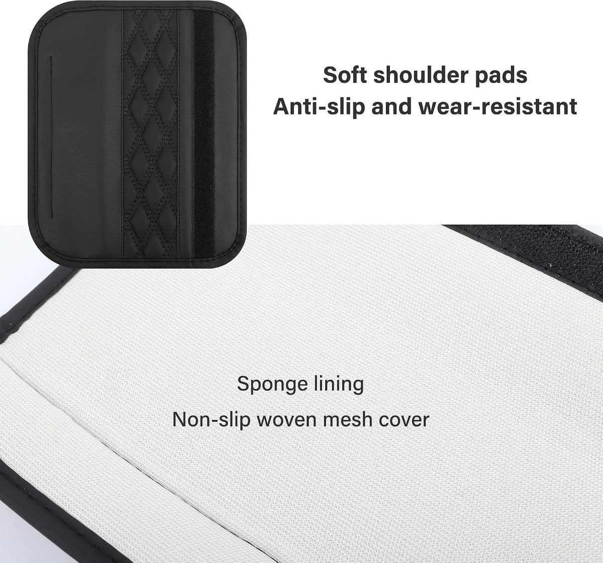 2PCS Car Seat Belt Cover Pads,Leather Seatbelt Covers Protect Shoulder and Neck Car Accessories Interior,Universal Car Seat Strap Pads Car Decorations for Most Cars Trucks (Black/Red)