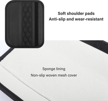 2PCS Car Seat Belt Cover Pads,Leather Seatbelt Covers Protect Shoulder and Neck Car Accessories Interior,Universal Car Seat Strap Pads Car Decorations for Most Cars Trucks (Black/Red)