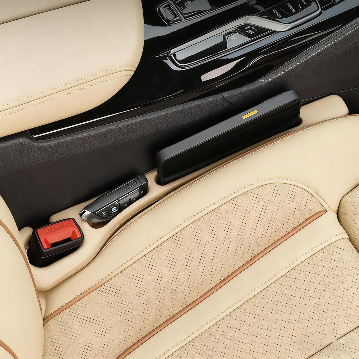 YLXGT Car Seat Gap Filler Organizer Universal for Car SUV Truck Accessories Seat Gap Plug Blocker with Storage Slot Black 2 Pack