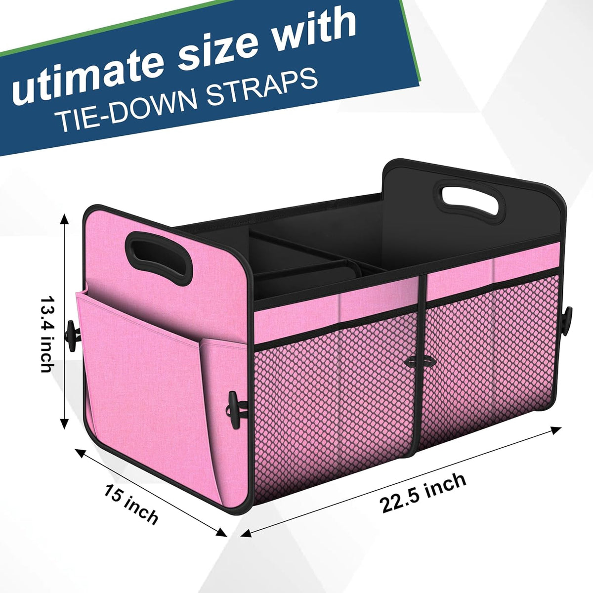 Femuar Car Trunk Organizer with Large Capacity Waterproof Car Accessories for Women & Men, Collapsible Trunk Organizer for Suv/Jeep/Sedan,Tools (Black, Standard)