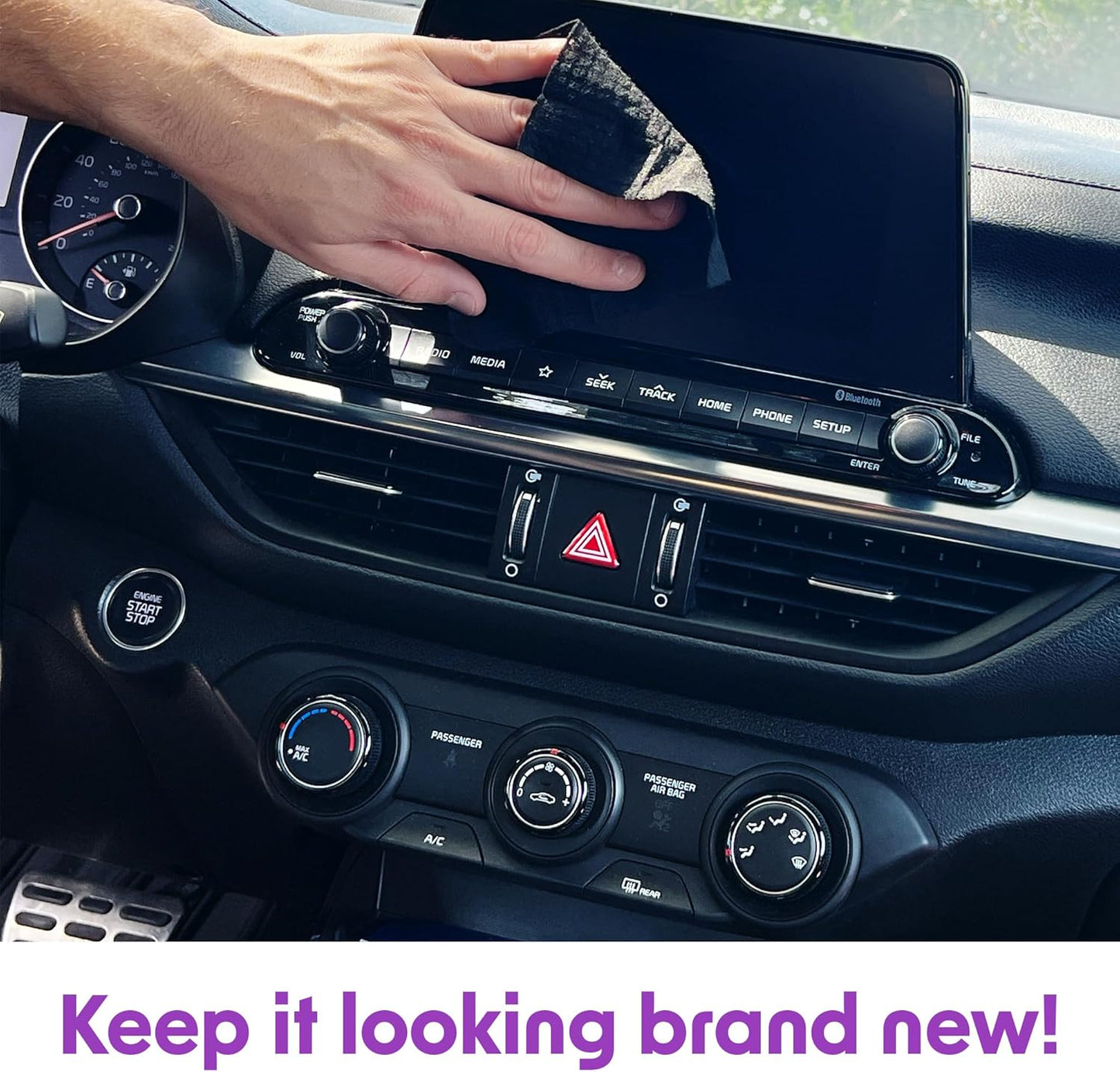 Wipex Auto Interior Car Cleaning Wipes - Plant Based Car Wipes - Lavender Essence, Safe for Vinyl, Rubber, Plastic, Leather, Chrome, Non-Greasy Matte Finish, UV Protectant, 40Ct Car Detailing Supplies