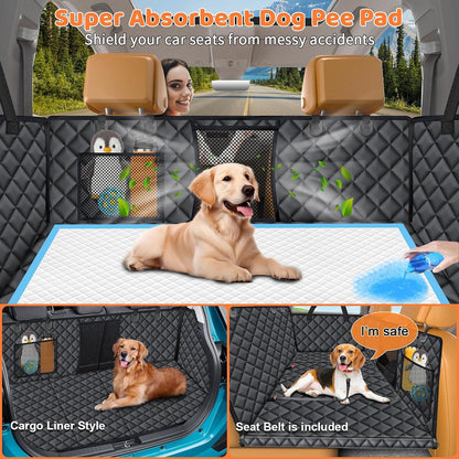 URPOWER Dog Car Seat Cover for Pets 100% Waterproof Seat Cover Hammock 600D Heavy Duty Scratch Proof Nonslip Durable Soft Back Seat Covers for Cars and SUVs