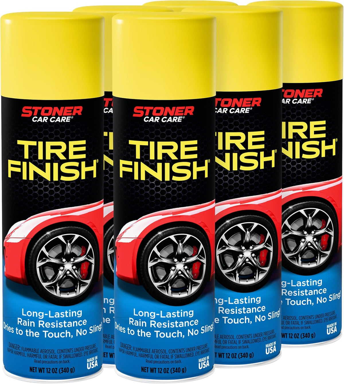 Stoner Car Care 91094-6PK More Shine Tire Finish – Tire Shine Spray Restores Deep Matte Black Finish with Long-Lasting Rain-Resistant Protection, Dry-to-Touch – 12 oz (Pack of 6)