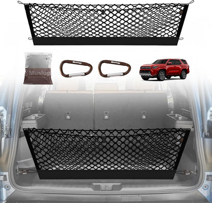 Muslogy Truck Bed Cargo Net Trunk Netting Compatible with 2023-2025 2026 Honda CR-V Accessories, Pickup Cargo Organizer SUV Sedan Storage Net w/Heavy Duty Carabiners - Colors A