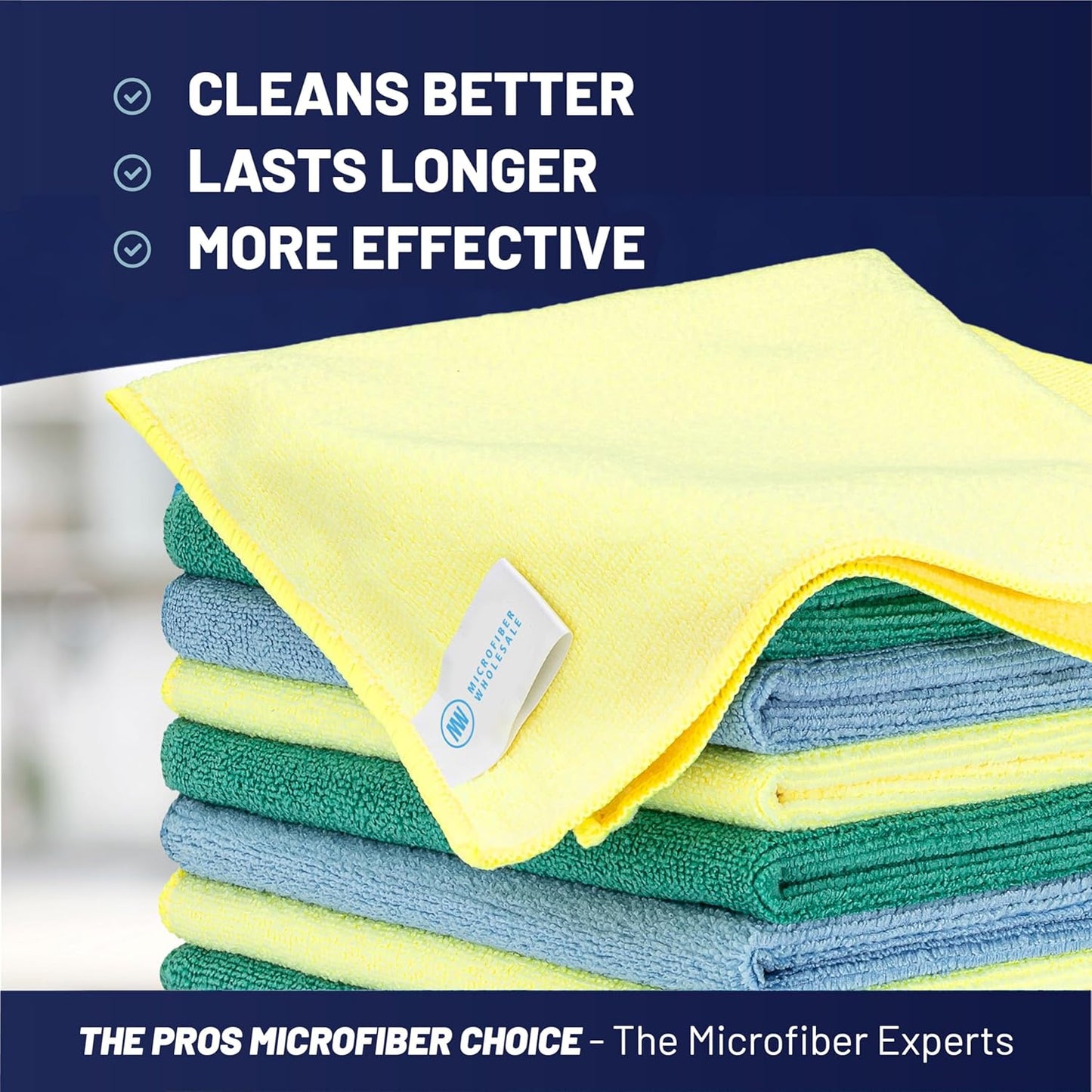 Microfiber Wholesale MW Pro 16x16 Auto Detailing Towels - Plush Car Drying Cloths for Wax Removal, Interiors & Body Shops - Scratch Free (Black, 12-Pack)