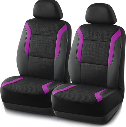 Skechers Memory Foam Seat Covers, Air Cool Mesh Thick Car Seat Covers, Car Seat Covers Front Seats Airbag Compatible, Universal Automotive Comfort for Most Cars, Vans, Trucks, SUV,Black