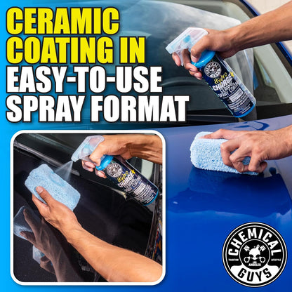 Chemical Guys Hydro Charge Ceramic Spray Coating 16 Fl Oz, with Monster Extreme Microfiber Towels (3 Pack) High Gloss Paint Protection Spray with Thick Plush Towels for Car Wash Drying and Detailing